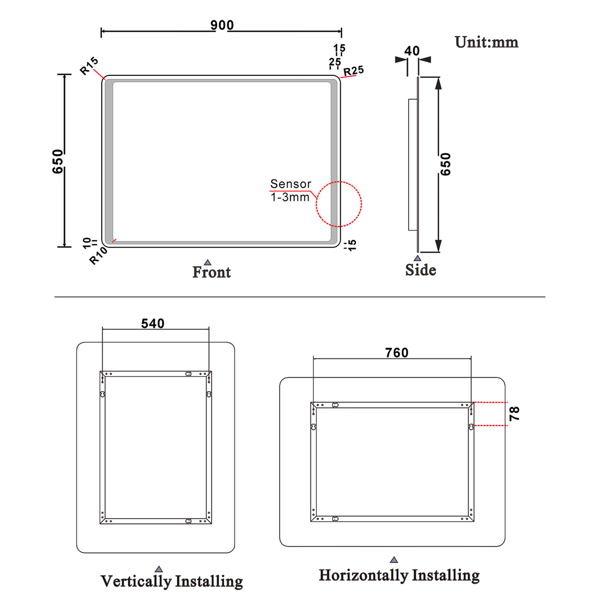 Modern Splash Led Mirror- BM-G022