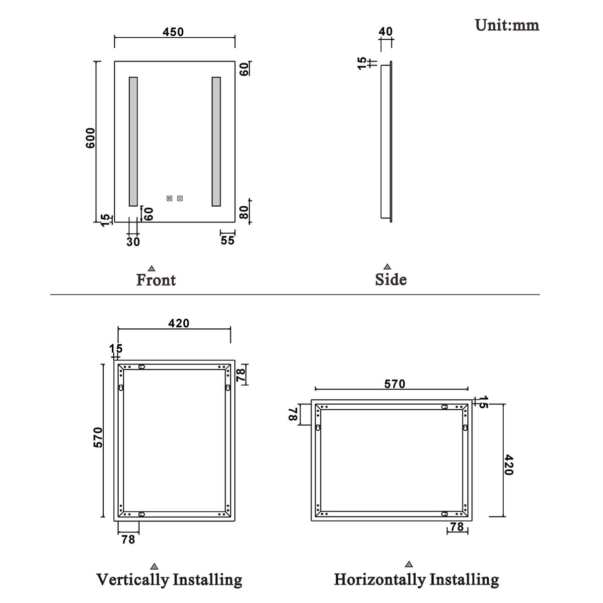 Modern Splash Led Mirror- BM-033