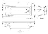 Modern Splash Eternalite 1700mm x 700mm Square Single Ended Bath With Legs