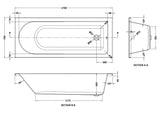 Modern Splash Eternalite 1700mm x 700mm Round Single Ended Bath With Legs