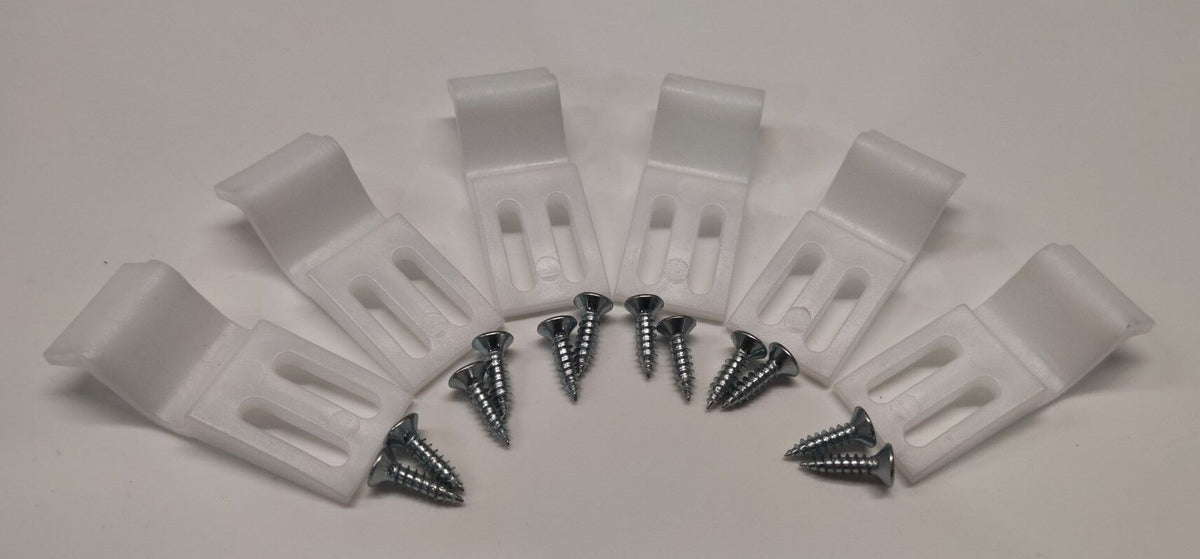 Modern Splash White Shower Bath Panel Clips - Pack Of 6