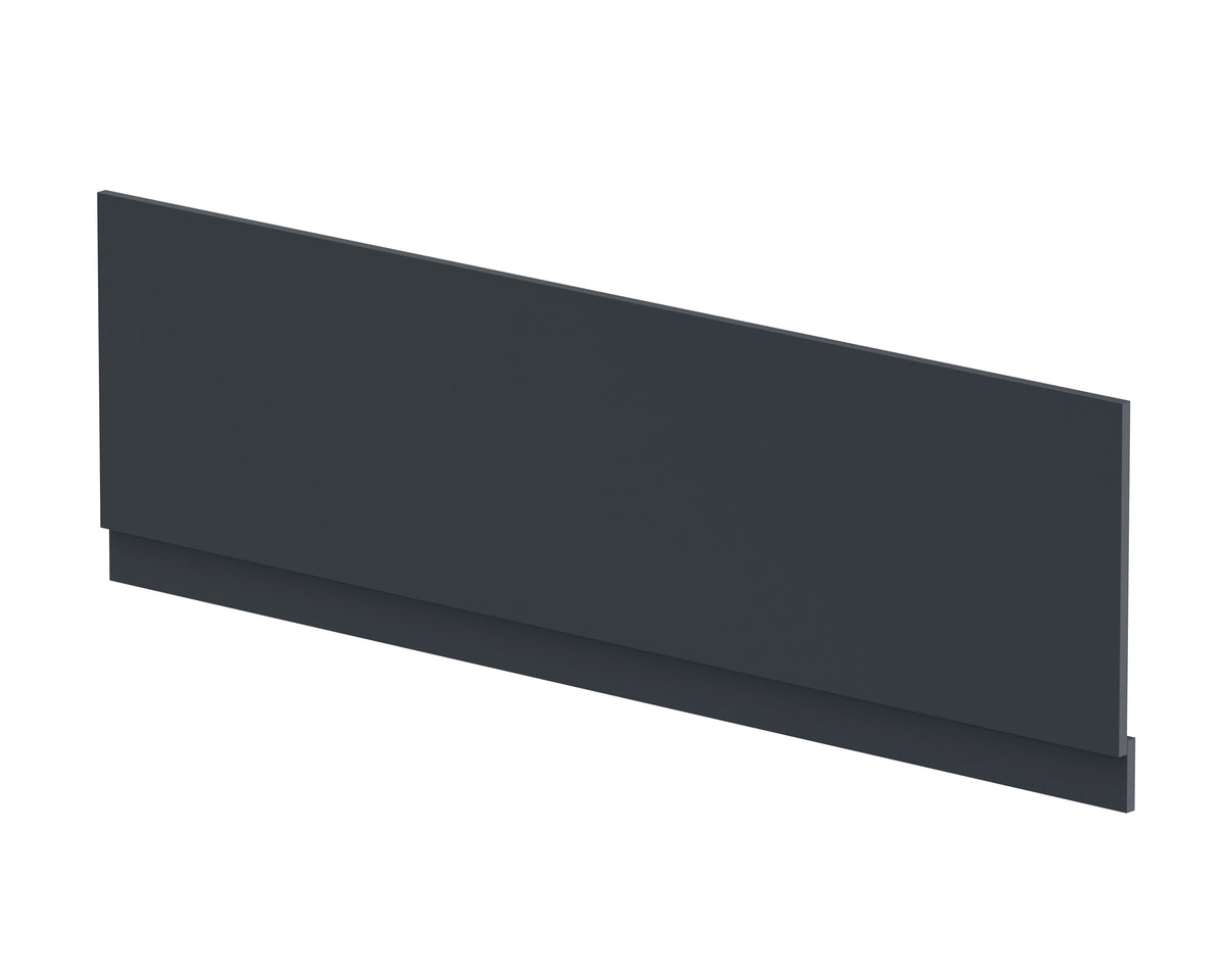 1800mm Soft Black MDF Matt Straight Front Bath Panel With Plinth