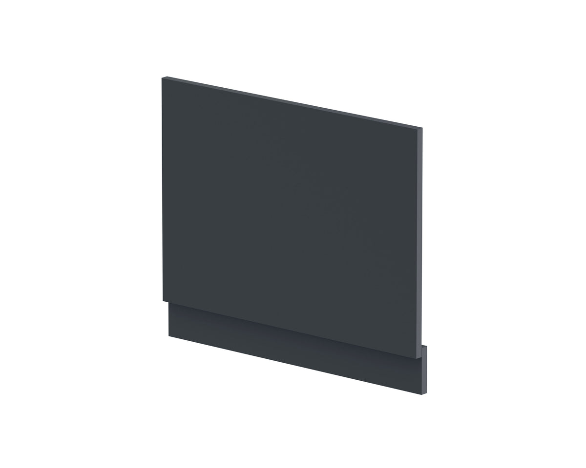 700mm Soft Black MDF Matt Straight End Bath Panel With Plinth