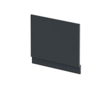 700mm Soft Black MDF Matt Straight End Bath Panel With Plinth