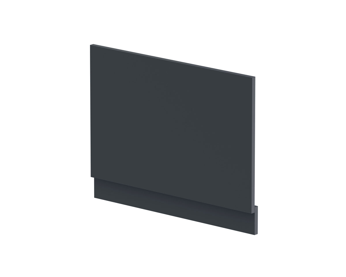 750mm Soft Black MDF Matt Straight End Bath Panel With Plinth