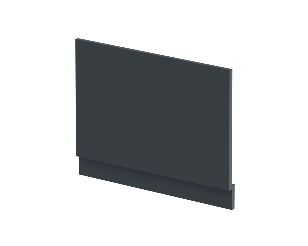 800mm Soft Black MDF Matt Straight End Bath Panel With Plinth