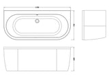 Modern Splash Shingle 1700mm x 750mm Back To Wall Bath With Legs And Panel