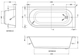 Modern Splash 1700mm Right-Hand Curved Corner Bath With Legs And Panel
