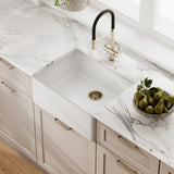 Modern Splash 595mm x 450mm x 220mm Fireclay White Single Bowl Butler Sink With Offset Waste