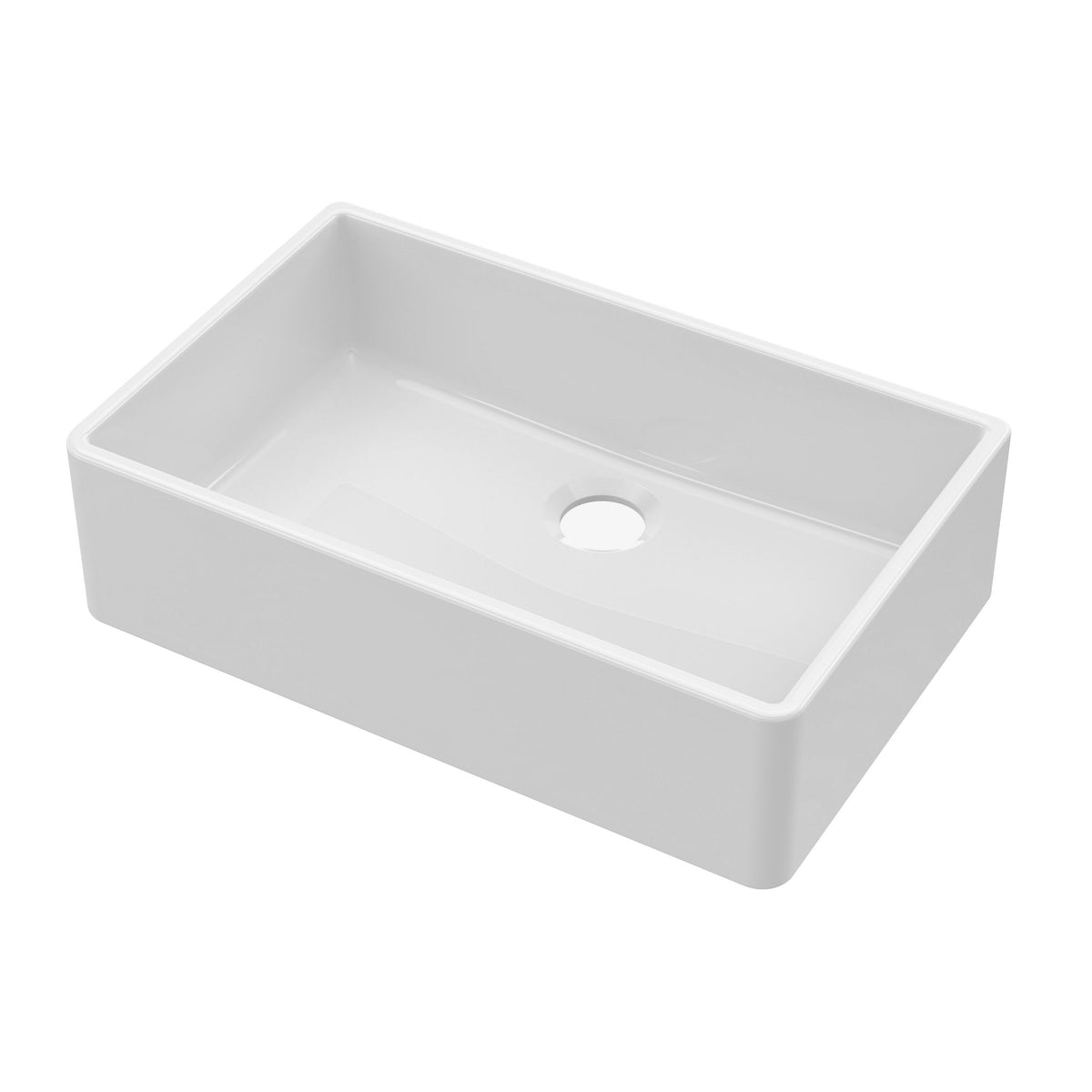 Modern Splash 795mm x 500mm x 220mm Fireclay White Single Bowl Butler Sink With Offset Waste