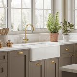 Modern Splash 795mm x 500mm x 220mm Fireclay White Single Bowl Butler Sink With Offset Waste