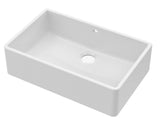 Modern Splash 795mm x 500mm x 220mm Fireclay White Single Bowl Butler Sink With Offset Waste And Overflow