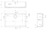 Modern Splash 795mm x 500mm x 220mm Fireclay White Single Bowl Butler Sink With Offset Waste And Overflow