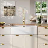 Modern Splash 795mm x 500mm x 220mm Fireclay White Single Bowl Butler Sink With Offset Waste And Overflow