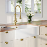 Modern Splash 795mm x 500mm x 220mm Fireclay White Single Bowl Butler Sink With Offset Waste And Overflow