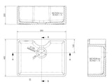 Modern Splash 595mm x 450mm x 220mm Fireclay White Single Bowl Butler Sink With Offset Waste And Tap Ledge