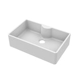Modern Splash 795mm x 500mm x 220mm Fireclay White Single Bowl Butler Sink With Offset Waste And Tap Ledge