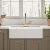 Modern Splash 795mm x 500mm x 220mm Fireclay White Single Bowl Butler Sink With Tap Ledge And Overflow