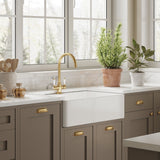 Modern Splash 795mm x 500mm x 220mm Fireclay White Single Bowl Butler Sink With Tap Ledge And Overflow