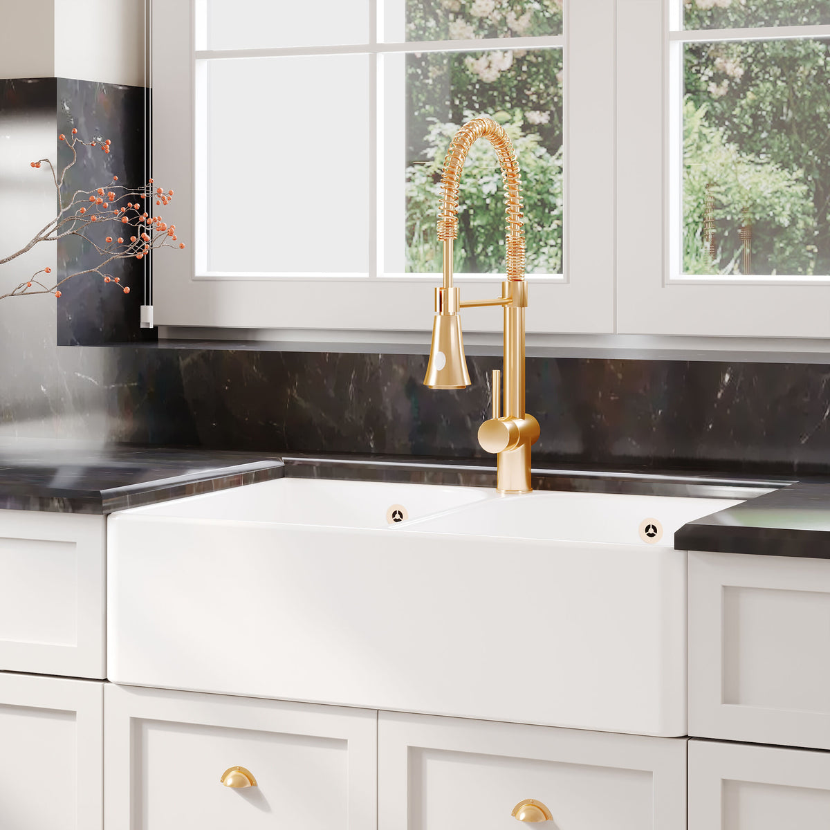Modern Splash 795mm x 500mm x 220mm Fireclay White Double Bowl Butler Sink With Full Weir And Overflow