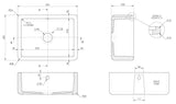 Modern Splash 595mm x 450mm x 220mm Fireclay White Single Bowl Traditional Thick Walled Butler Sink