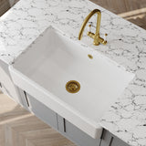 Modern Splash 795mm x 500mm x 220mm Fireclay White Single Bowl Traditional Thick Walled Butler Sink