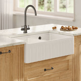 Modern Splash 795mm x 460mm x 220mm Fireclay White Double Bowl Butler Sink With Ledge