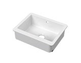 Modern Splash 595mm x 460mm x 200mm Fireclay White Single Bowl Overmount Butler Sink