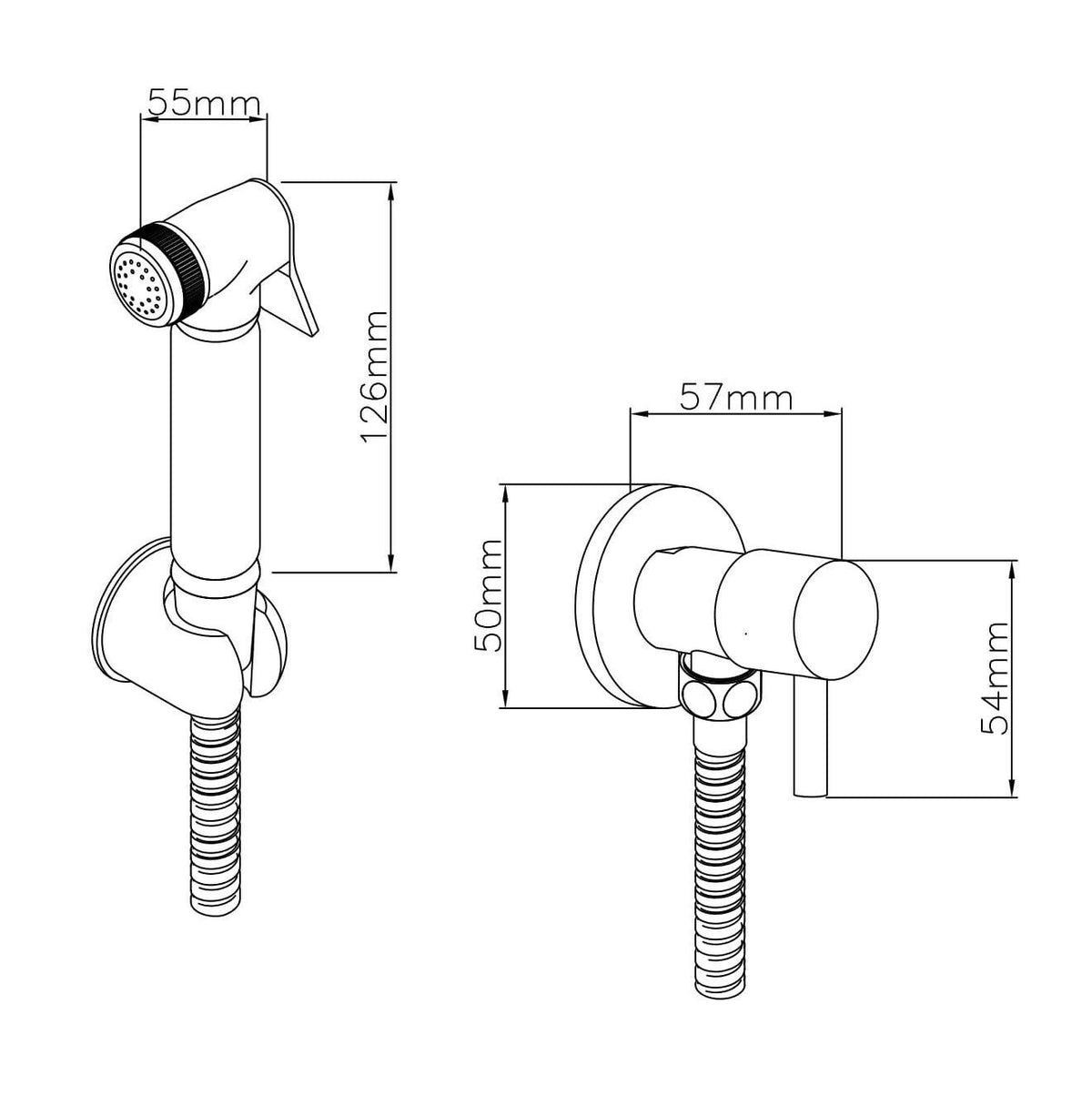Modern Splash Chrome Douche Handset Kit