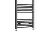 Black Heated Towel Rail Straight Bathroom Ladder Radiator Bottom Detail