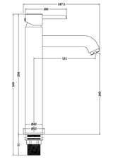 Modern Splash choice Cartegena Matt Black High-Rise Mono Basin Mixer