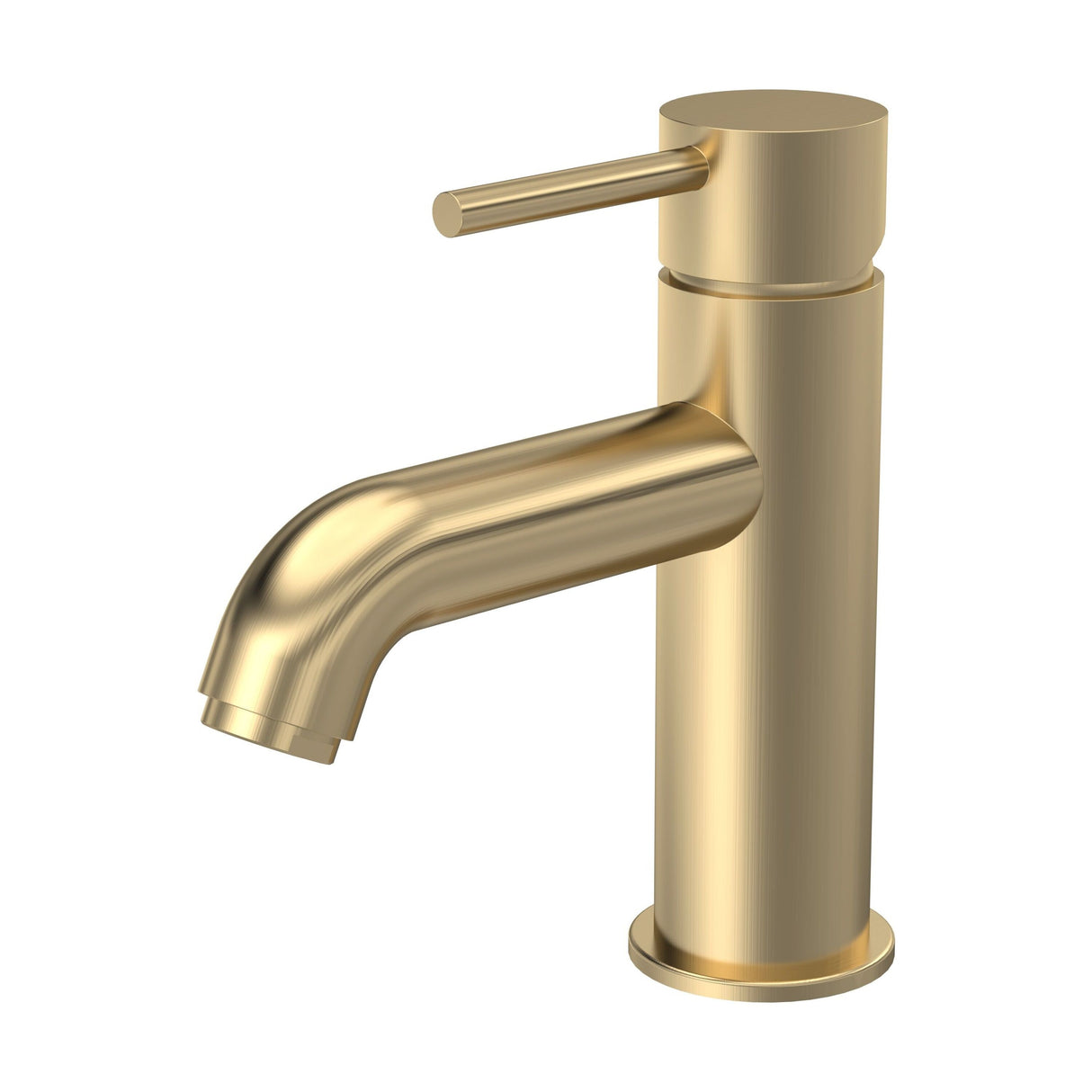 Modern Splash choice Cartegena Brushed Brass Mono Basin Mixer With Push Button Waste