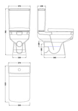 Modern Splash Semi Flush to Wall Square Toilet Pan