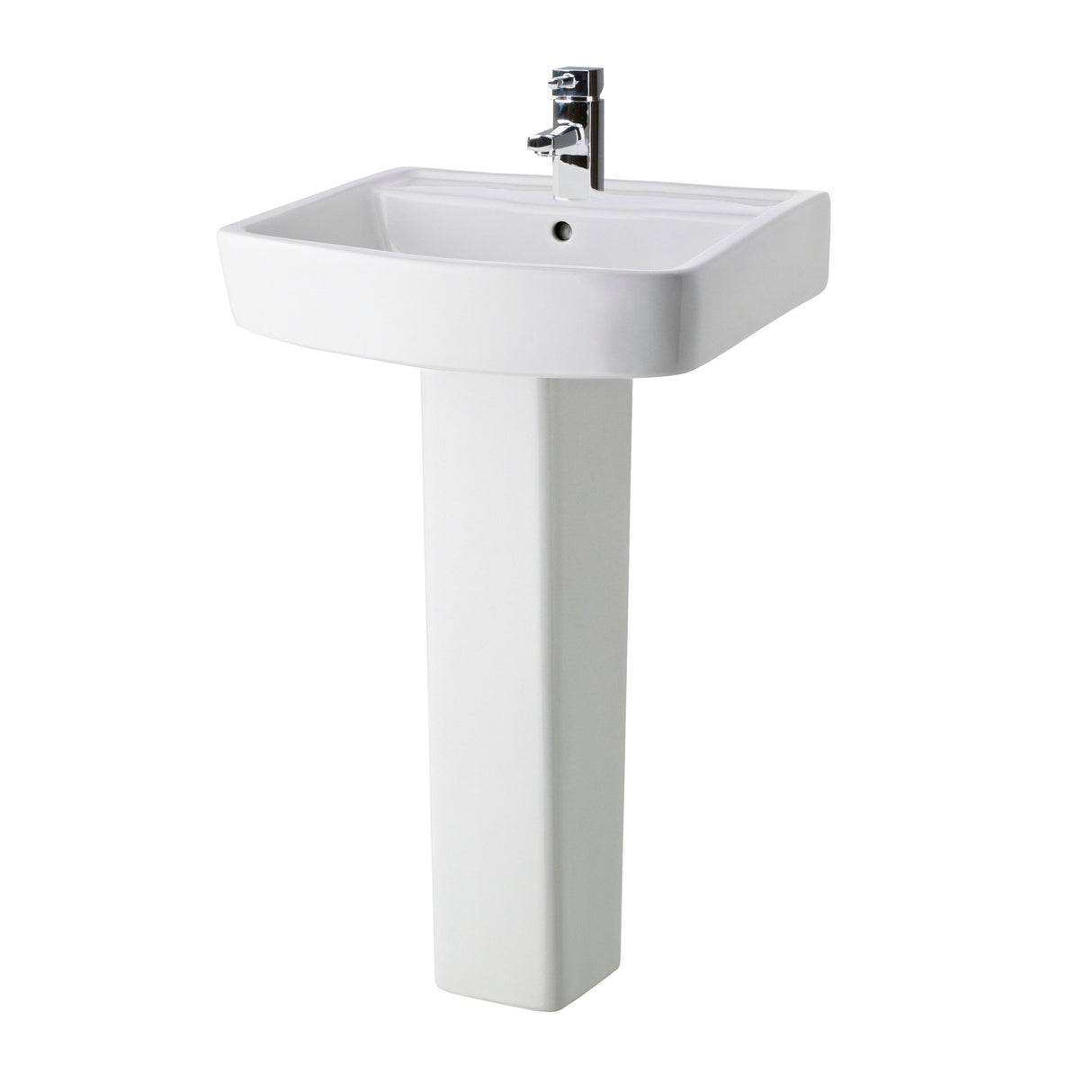 Modern Splash Bliss 520mm 1 Tap Hole Ceramic Basin & Pedestal