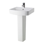 Modern Splash Bliss 520mm 1 Tap Hole Ceramic Basin & Pedestal