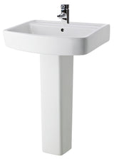 Modern Splash Bliss 600mm 1 Tap Hole Ceramic Basin & Pedestal