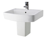 Modern Splash Bliss 1 Tap Hole 520mm Ceramic Basin & Semi Pedestal
