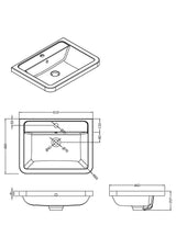1 Tap Hole 600mm Ceramic Curved Basin