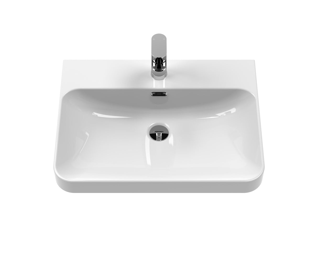 1 Tap Hole 600mm Ceramic Curved Thin Edge Basin