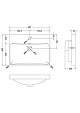 1 Tap Hole 600mm Ceramic Curved Thin Edge Basin