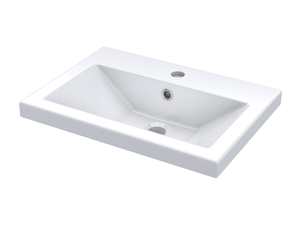 Modern Splash Arno Compact 1 Tap Hole 520mm Ceramic Basin