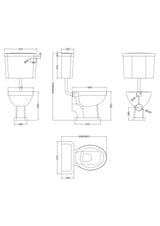 Modern Splash Traditional Low Level Toilet With Cistern & Flush Pipe