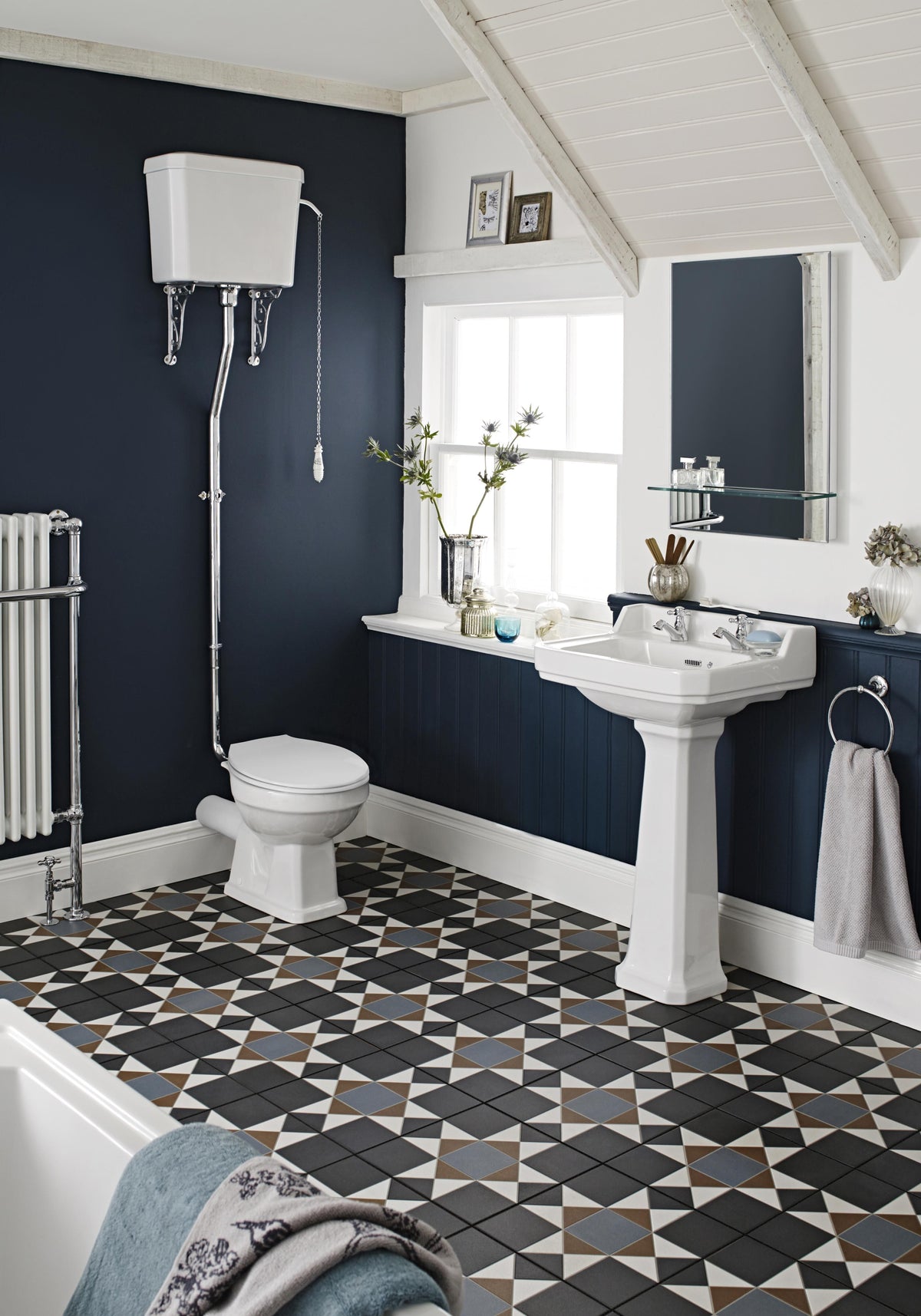 Modern Splash Traditional High Level Pan, Cistern & Flush Pipe Kit
