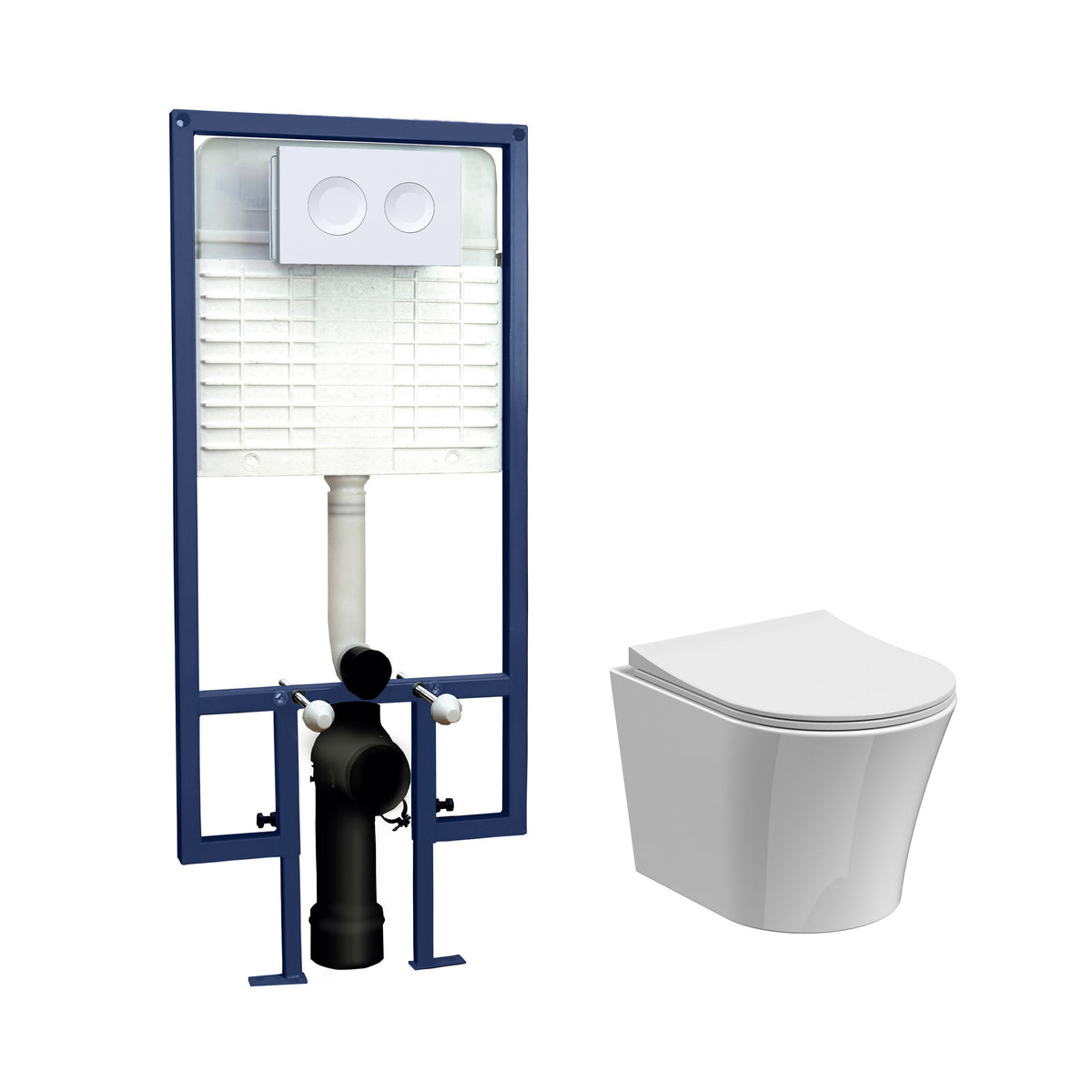 Modern Splash 5in1 Round Wall Hung Pan & Concealed Cistern With Cistern