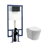Modern Splash 5in1 Round Wall Hung Pan & Concealed Matt Black Cistern