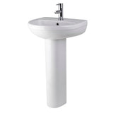 Modern Splash Harmony 1 Tap Hole 500mm Ceramic Basin & Pedestal