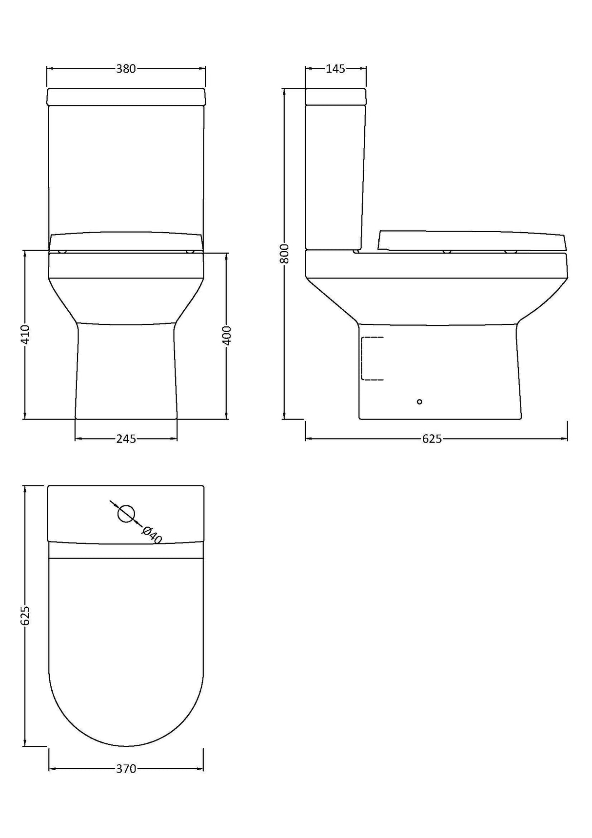 Modern Splash Harmony 380mm Semi Flush-to-Wall Toilet Pan & Cistern