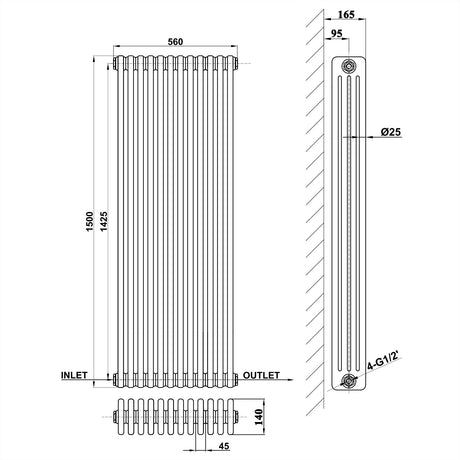 Modern Splash Cast Iron Radiator-CIR15-12-4
