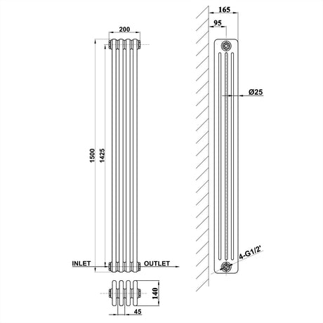 Modern Splash Cast Iron Radiator-CIR15-4-4
