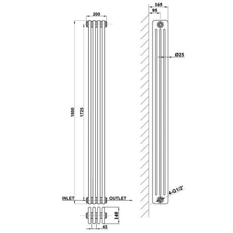 Modern Splash Cast Iron Radiator-CIR18-4-4
